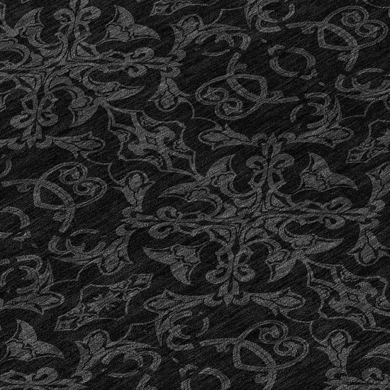 Gray And Charcoal Medallion Washable Indoor Outdoor Area Rug Photo 8