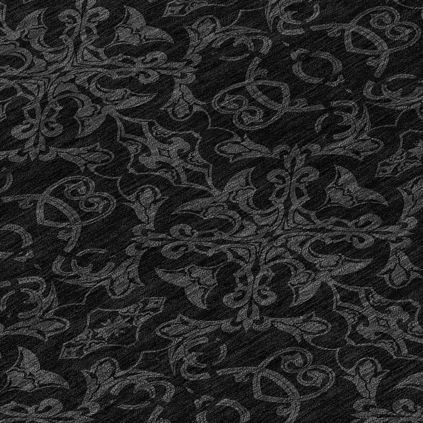 Gray And Charcoal Medallion Washable Indoor Outdoor Area Rug Photo 8