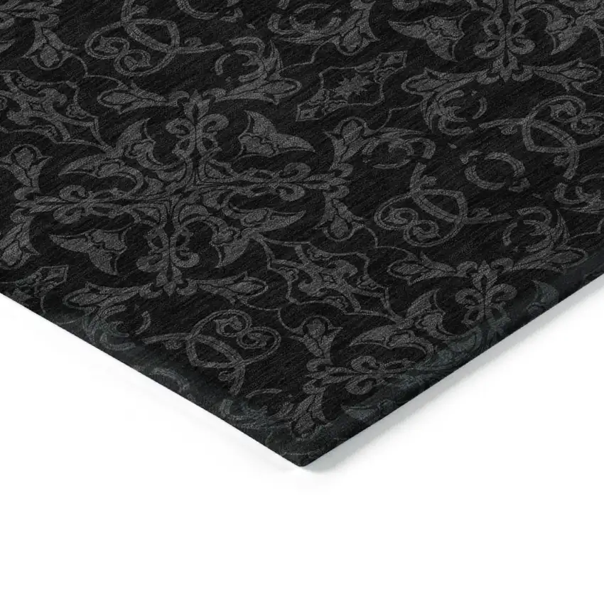 Gray And Charcoal Medallion Washable Indoor Outdoor Area Rug Photo 5