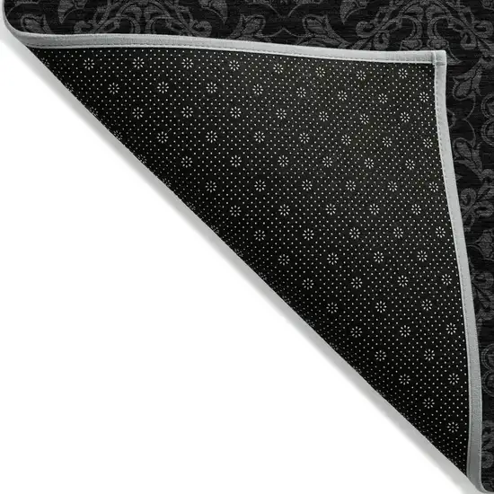Gray And Charcoal Medallion Washable Indoor Outdoor Area Rug Photo 4