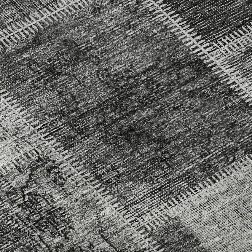 Gray And Charcoal Patchwork Washable Area Rug With UV Protection Photo 9