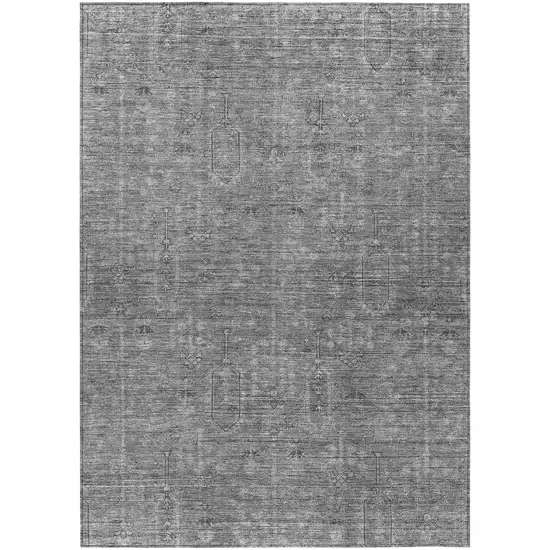 Gray And Charcoal Southwestern Washable Indoor Outdoor Area Rug Photo 2