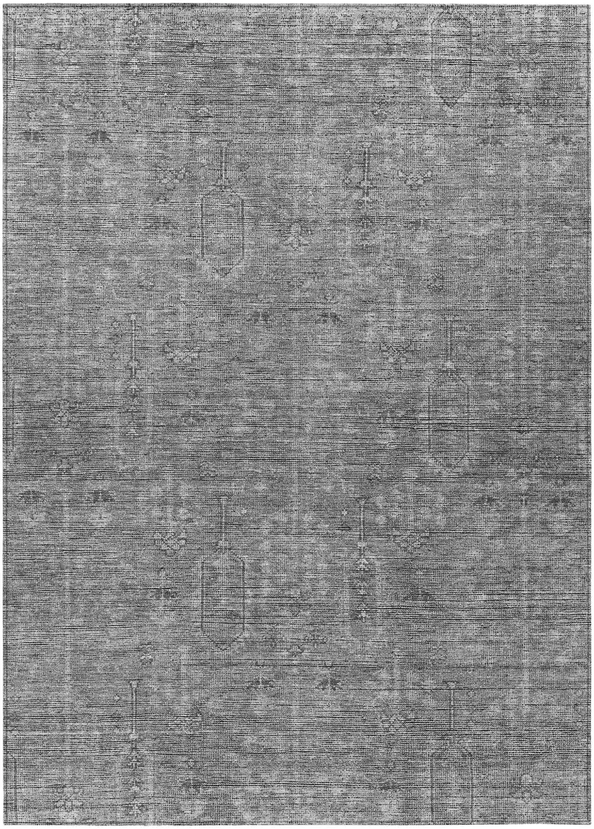 Gray And Charcoal Southwestern Washable Indoor Outdoor Area Rug Photo 2
