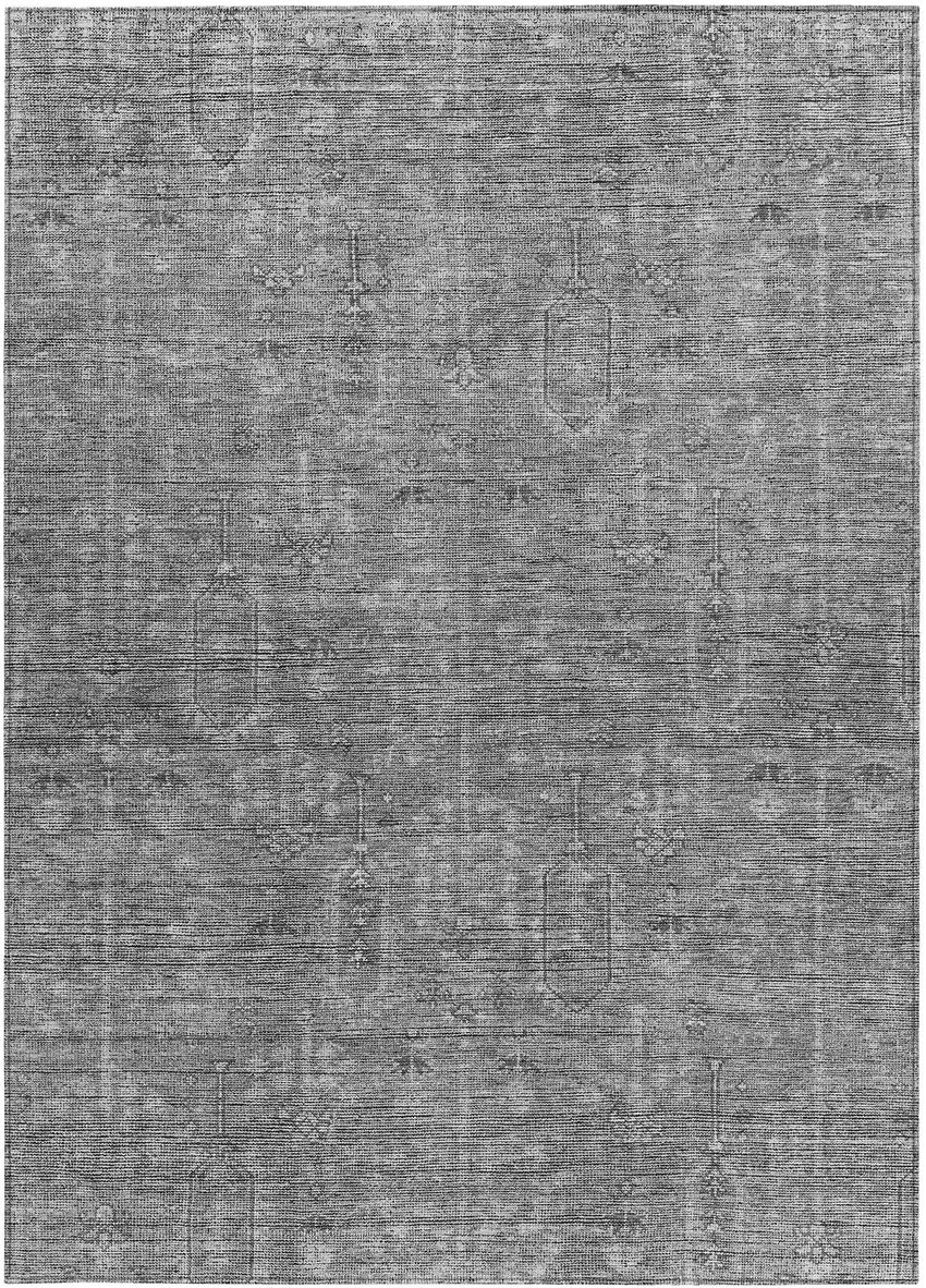 Gray And Charcoal Southwestern Washable Indoor Outdoor Area Rug Photo 5
