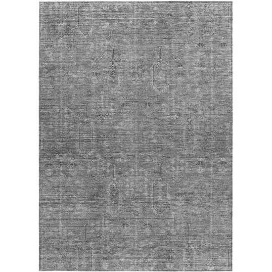 Gray And Charcoal Southwestern Washable Indoor Outdoor Area Rug Photo 5