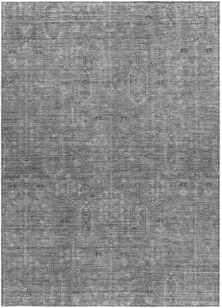 Gray And Charcoal Southwestern Washable Indoor Outdoor Area Rug Photo 5