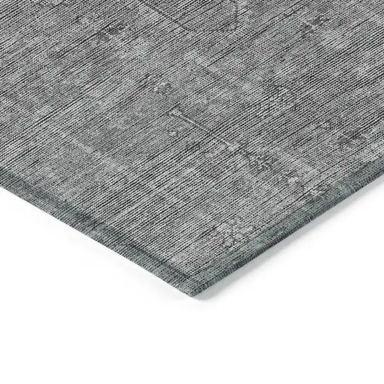 Gray And Charcoal Southwestern Washable Indoor Outdoor Area Rug Photo 4