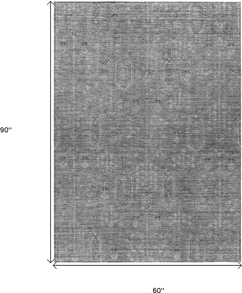 Gray And Charcoal Southwestern Washable Indoor Outdoor Area Rug Photo 3
