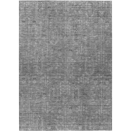Gray And Charcoal Southwestern Washable Indoor Outdoor Area Rug Photo 2