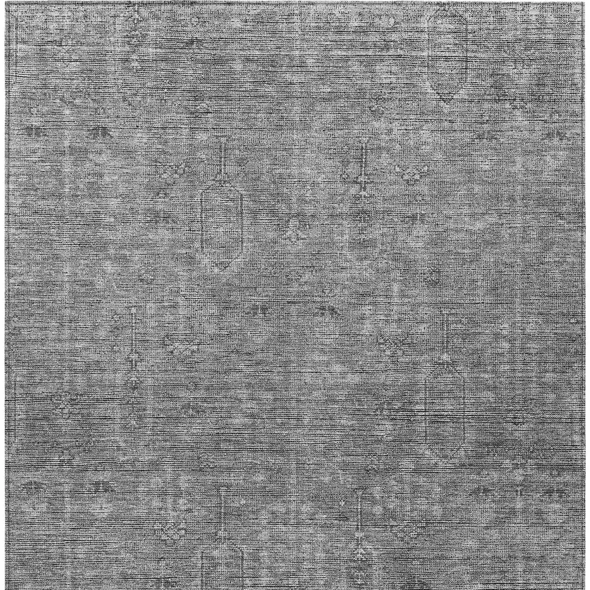 Gray And Charcoal Southwestern Washable Indoor Outdoor Area Rug Photo 7