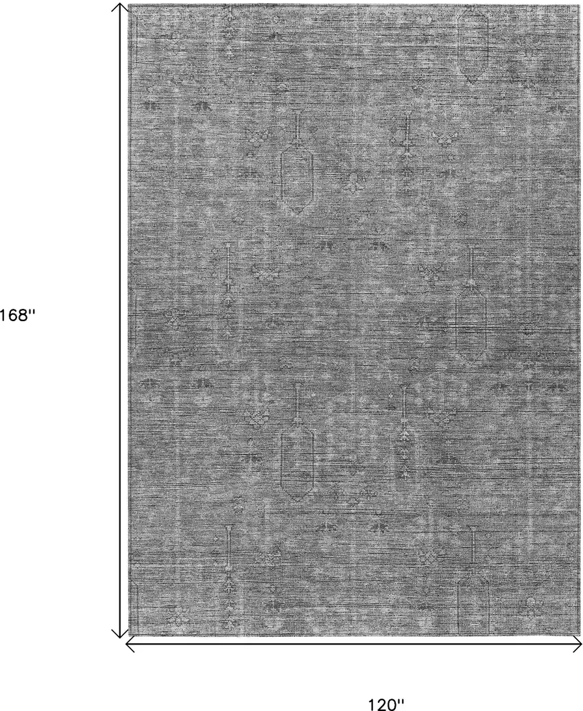 Gray And Charcoal Southwestern Washable Indoor Outdoor Area Rug Photo 3