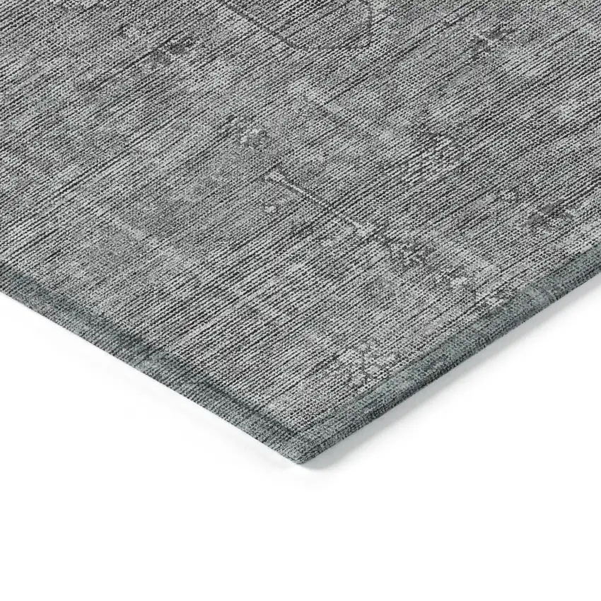 Gray And Charcoal Southwestern Washable Indoor Outdoor Area Rug Photo 5