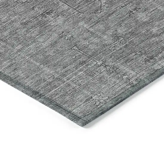 Gray And Charcoal Southwestern Washable Indoor Outdoor Area Rug Photo 5