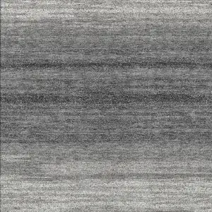 Photo of Gray And Charcoal Striped Washable Indoor Outdoor Area Rug