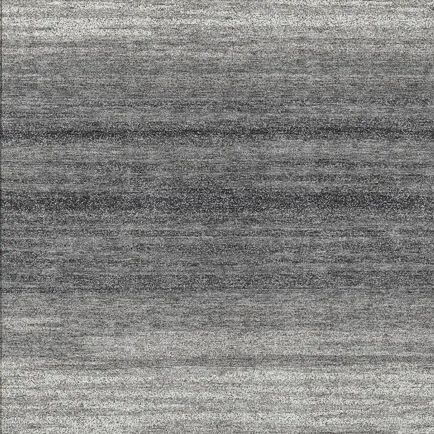 Gray And Charcoal Striped Washable Indoor Outdoor Area Rug Photo 6