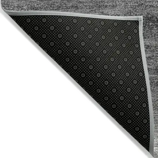 Gray And Charcoal Striped Washable Indoor Outdoor Area Rug Photo 4