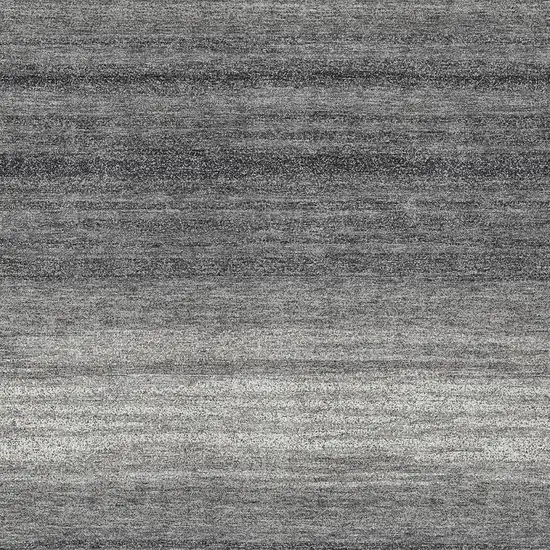 Gray And Charcoal Striped Washable Indoor Outdoor Area Rug Photo 6