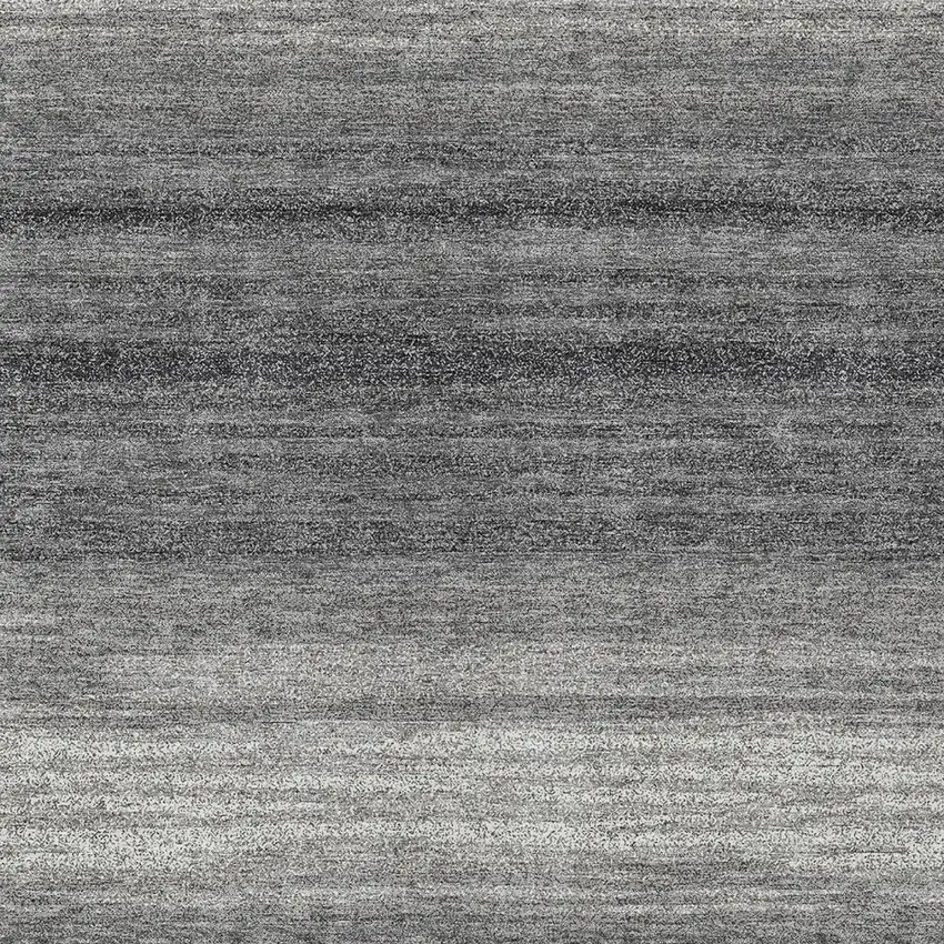 Gray And Charcoal Striped Washable Indoor Outdoor Area Rug Photo 6