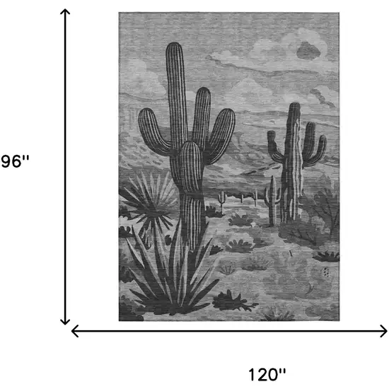 Gray And Charcoal Trees Washable Indoor Outdoor Area Rug Photo 7