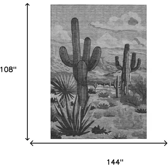 Gray And Charcoal Trees Washable Indoor Outdoor Area Rug Photo 7