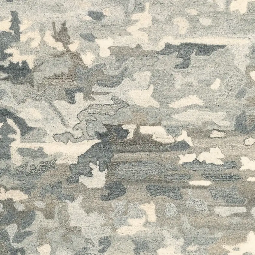 Gray And Charcoal Wool Abstract Hand Tufted Area Rug Photo 7