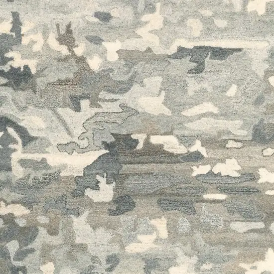 Gray And Charcoal Wool Abstract Hand Tufted Area Rug Photo 7
