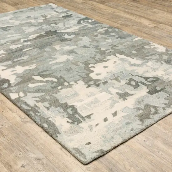 Gray And Charcoal Wool Abstract Hand Tufted Area Rug Photo 4