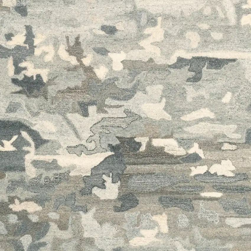 Gray And Charcoal Wool Abstract Hand Tufted Area Rug Photo 6