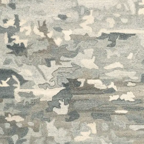 Gray And Charcoal Wool Abstract Hand Tufted Area Rug Photo 6