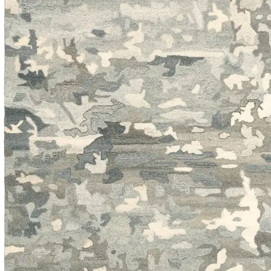 Gray And Charcoal Wool Abstract Hand Tufted Area Rug Photo 5