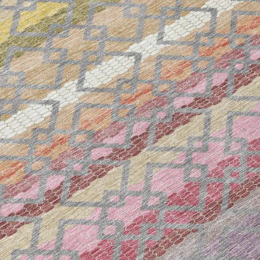 Gray And Chocolate Striped Washable Indoor Outdoor Area Rug Photo 6