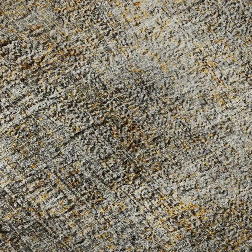 Gray And Copper Abstract Washable Area Rug With UV Protection Photo 9