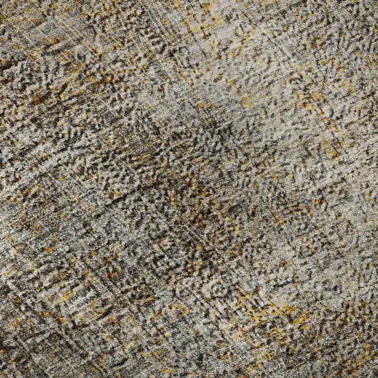 Gray And Copper Abstract Washable Area Rug With UV Protection Photo 9