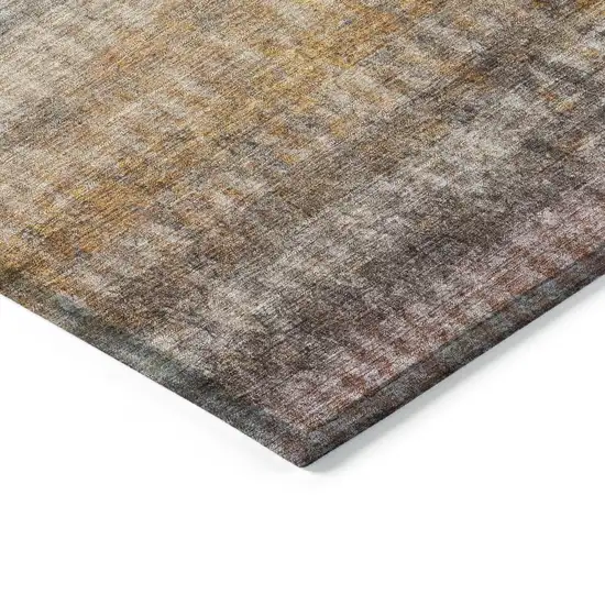 Gray And Copper Striped Washable Indoor Outdoor Area Rug Photo 6