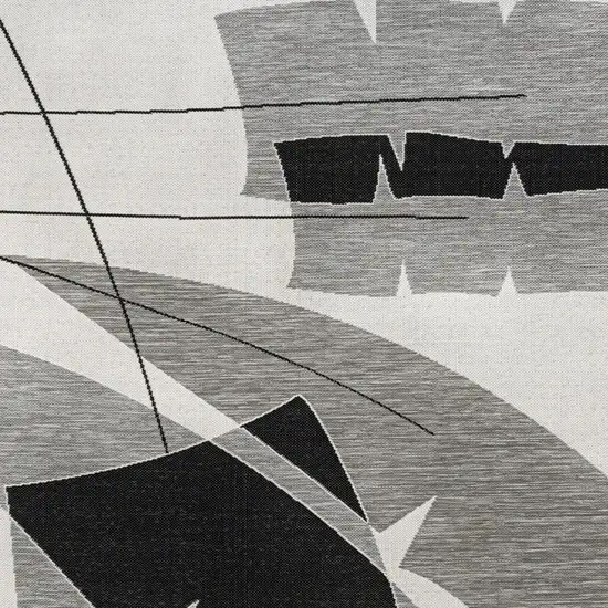 Gray And Cream Abstract Indoor Outdoor Area Rug Photo 2