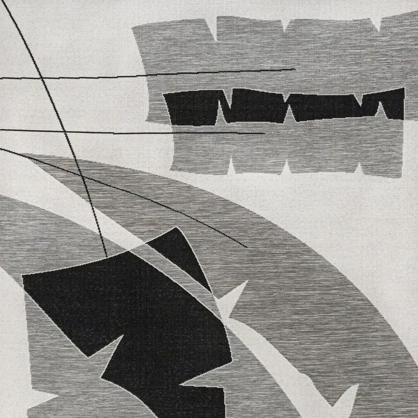 Gray And Cream Abstract Indoor Outdoor Area Rug Photo 3