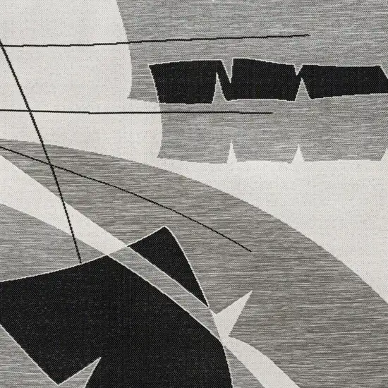 Gray And Cream Abstract Indoor Outdoor Area Rug Photo 2