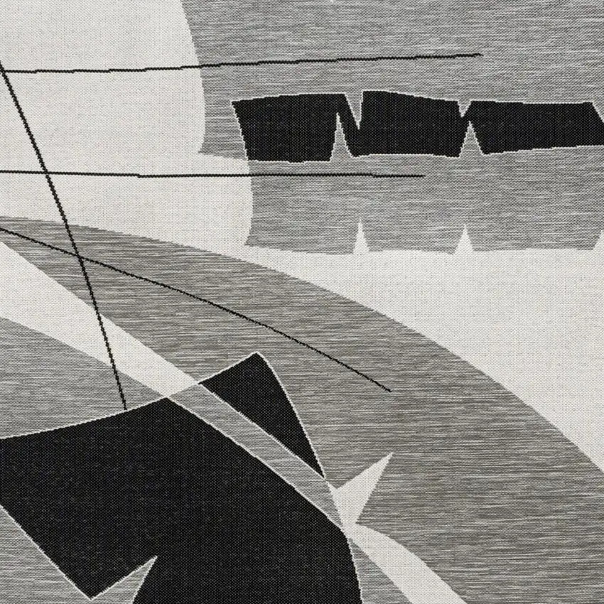 Gray And Cream Abstract Indoor Outdoor Area Rug Photo 2