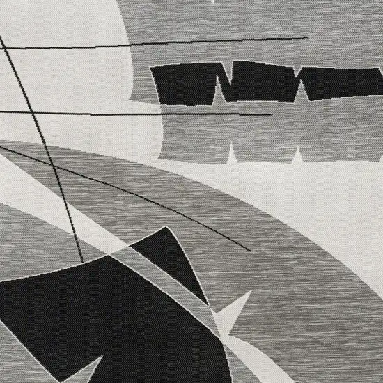 Gray And Cream Abstract Indoor Outdoor Area Rug Photo 2