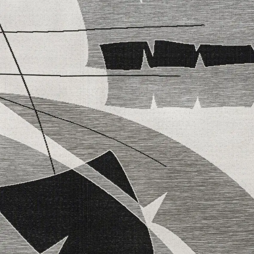 Gray And Cream Abstract Indoor Outdoor Area Rug Photo 2