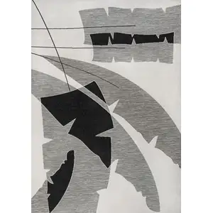 Photo of Gray And Cream Abstract Indoor Outdoor Area Rug