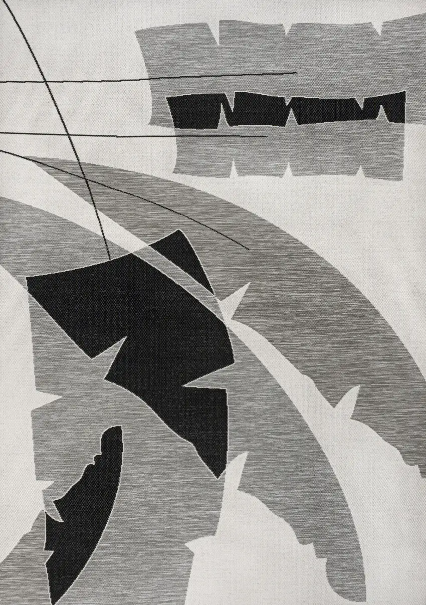 Gray And Cream Abstract Indoor Outdoor Area Rug Photo 1