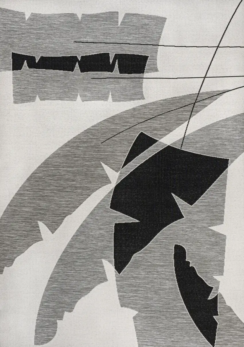 Gray And Cream Abstract Indoor Outdoor Area Rug Photo 3