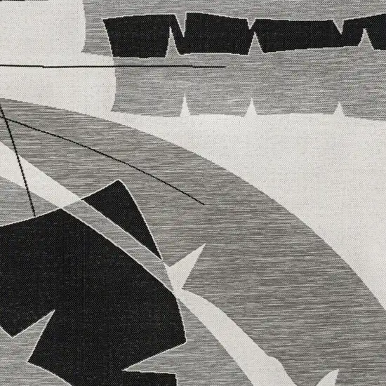 Gray And Cream Abstract Indoor Outdoor Area Rug Photo 2