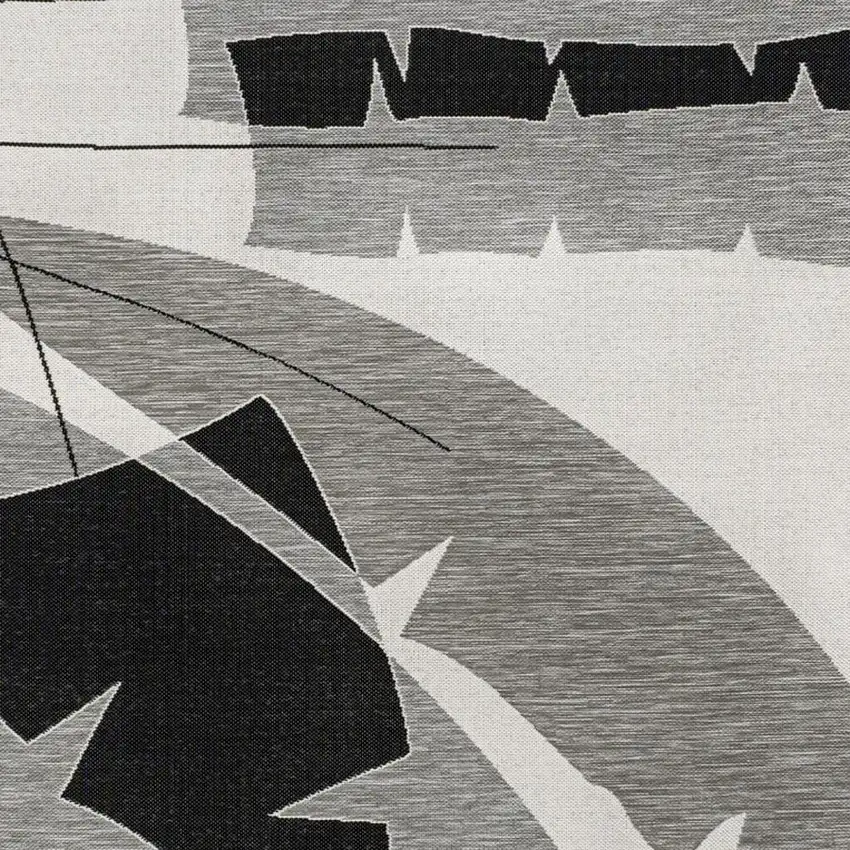 Gray And Cream Abstract Indoor Outdoor Area Rug Photo 2