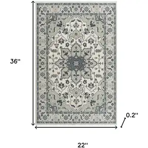 Photo of Gray And Cream Floral Area Rug