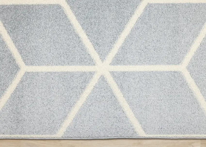 Gray And Cream Geometric Area Rug Photo 9