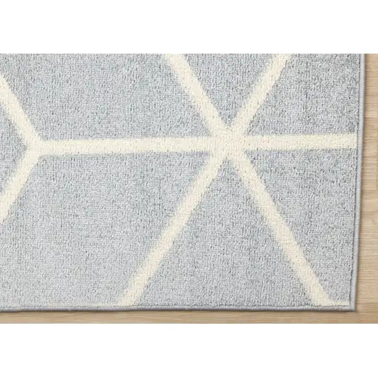 Gray And Cream Geometric Area Rug Photo 8