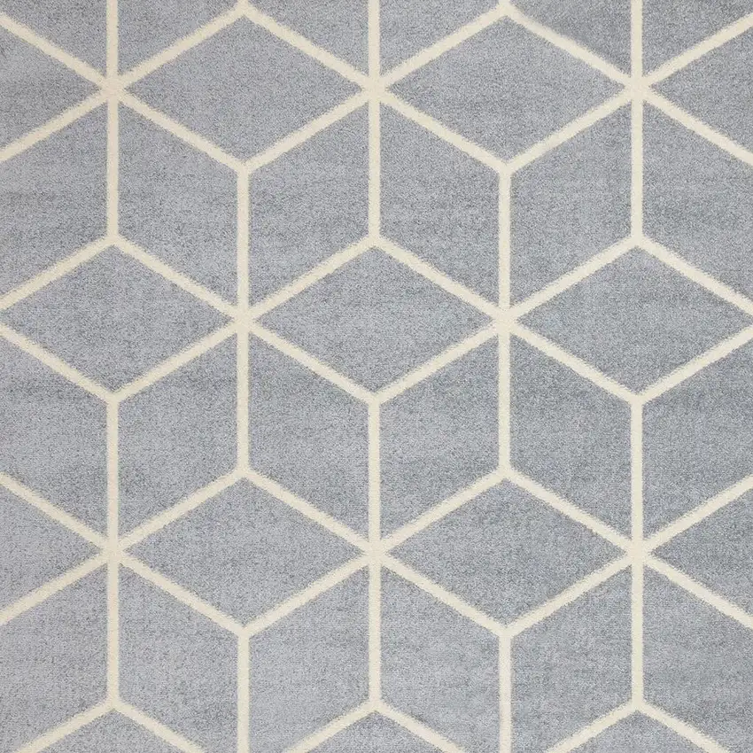 Gray And Cream Geometric Area Rug Photo 5