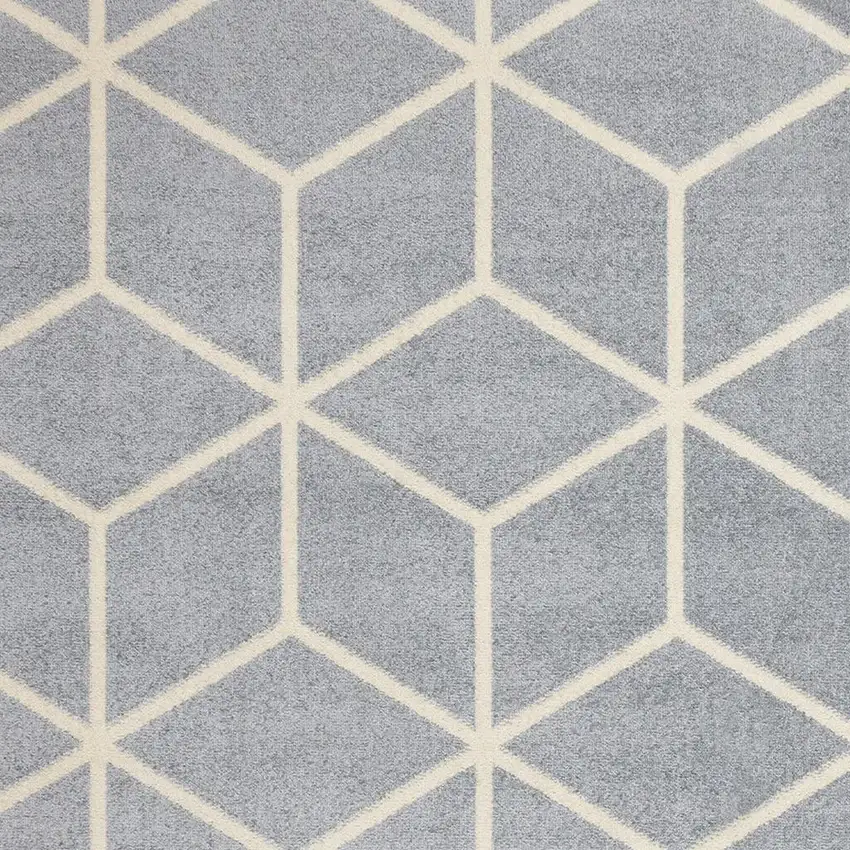 Gray And Cream Geometric Area Rug Photo 4